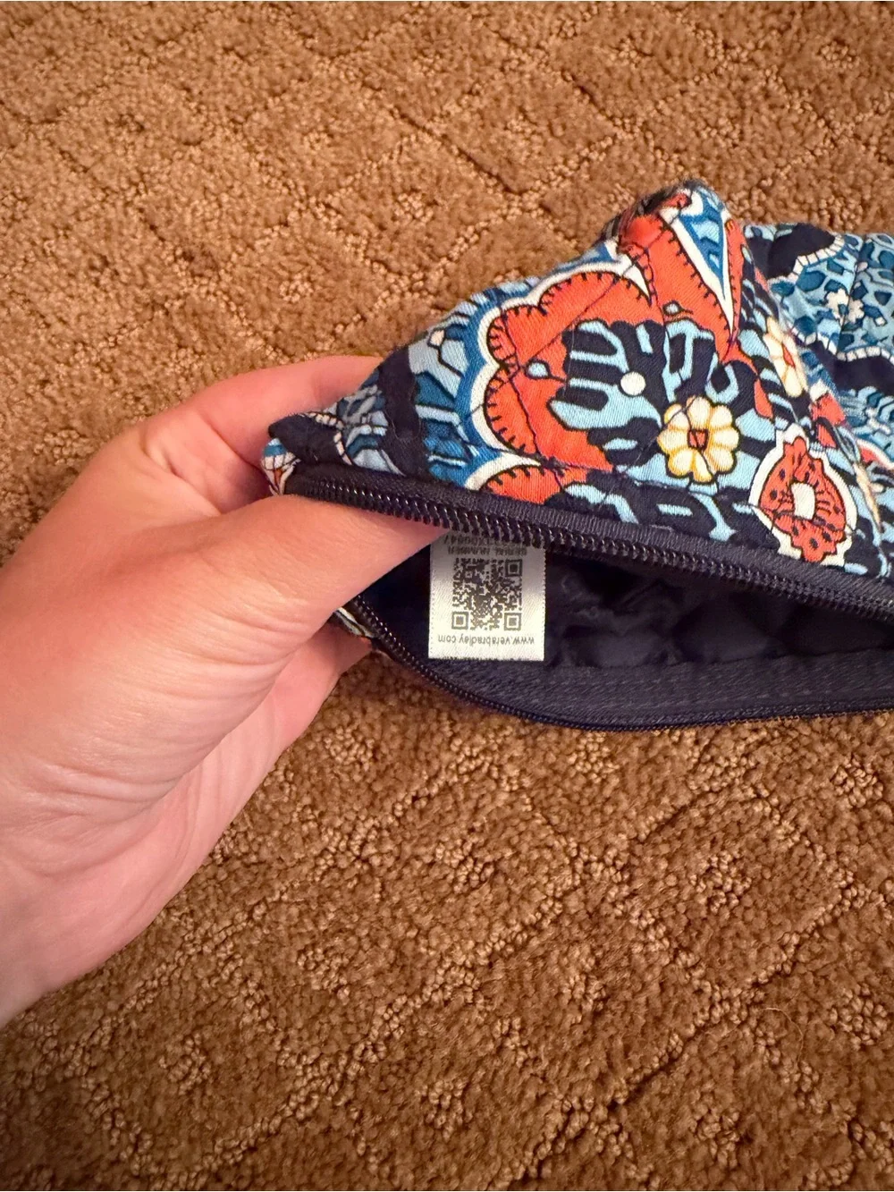 Vera Bradley Marrakesh Blue Brush and Pencil Zip Case
